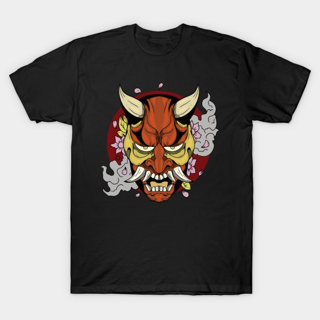 Red Oni Mask T-Shirt by Redgy.Art